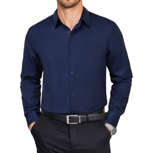 image:imageCOOFANDY Mens Dress Shirts Long Sleeve Plaid Button Down Shirt Business Casual Stretch Shirts with PocketNavy Blue Plaid