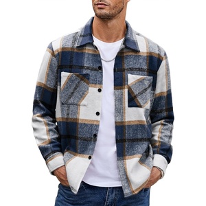 image:imageCOOFANDY Mens Flannel Shirts Casual Button Down Plaid Shirt Jacket Long Sleeve Fleece Shacket with PocketsBlue