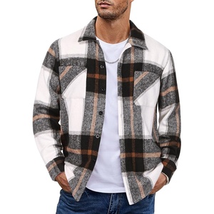 image:imageCOOFANDY Mens Flannel Shirts Casual Button Down Plaid Shirt Jacket Long Sleeve Fleece Shacket with PocketsGray