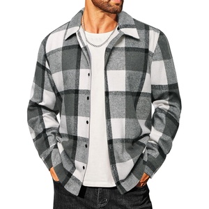 image:imageCOOFANDY Mens Flannel Shirts Casual Button Down Plaid Shirt Jacket Long Sleeve Fleece ShacketBlue Plaid