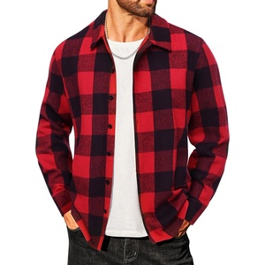 image:imageCOOFANDY Mens Flannel Shirts Casual Button Down Plaid Shirt Jacket Long Sleeve Fleece ShacketRedblack Plaid