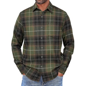 image:imageCOOFANDY Mens Flannel Shirts Long Sleeve Button Down Shirt with Pocket Casual Shirts Work Shirts for MenArmy Green Black Plaid