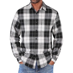 image:imageCOOFANDY Mens Flannel Shirts Long Sleeve Button Down Shirt with Pocket Casual Shirts Work Shirts for MenBlack and White