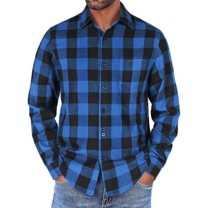 image:imageCOOFANDY Mens Flannel Shirts Long Sleeve Button Down Shirt with Pocket Casual Shirts Work Shirts for MenBlueBlack