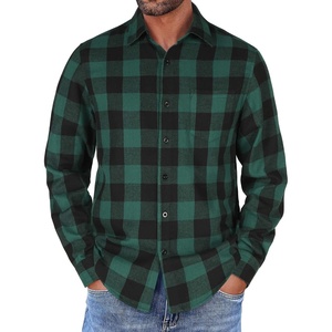image:imageCOOFANDY Mens Flannel Shirts Long Sleeve Button Down Shirt with Pocket Casual Shirts Work Shirts for MenGreen Buffalo Plaid