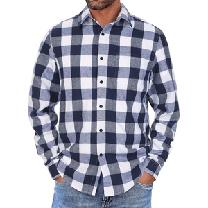 image:imageCOOFANDY Mens Flannel Shirts Long Sleeve Button Down Shirt with Pocket Casual Shirts Work Shirts for MenNavy Buffalo Plaid