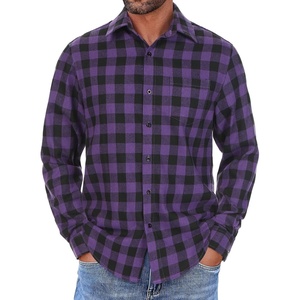 image:imageCOOFANDY Mens Flannel Shirts Long Sleeve Button Down Shirt with Pocket Casual Shirts Work Shirts for MenPurple Buffalo Plaid