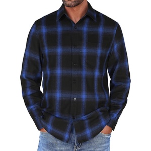 image:imageCOOFANDY Mens Flannel Shirts Long Sleeve Button Down Shirt with Pocket Casual Shirts Work Shirts for MenRoyal BlueBlack