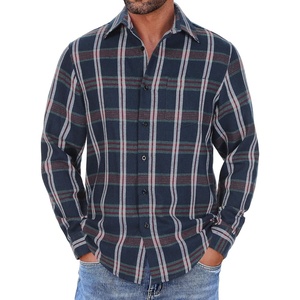 image:imageCOOFANDY Mens Flannel Shirts Long Sleeve Button Down Shirt with Pocket Casual Shirts Work Shirts for MenTeal Burgundy White Plaid