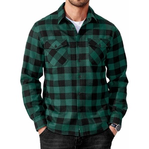 image:imageCOOFANDY Mens Flannel Shirts Long Sleeve Casual Plaid Button Down Shirt Cotton Shirt Cowboy Work Shirts with PocketsGreen