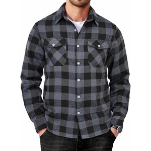 image:imageCOOFANDY Mens Flannel Shirts Long Sleeve Casual Plaid Button Down Shirt Cotton Shirt Cowboy Work Shirts with PocketsGreyblue