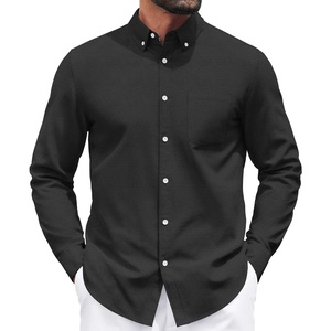 image:imageCOOFANDY Mens Long Sleeve Button Down Shirt Casual Untucked Shirts for Men Oxford Dress ShirtsBlack