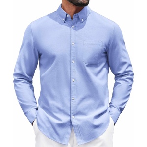 image:imageCOOFANDY Mens Long Sleeve Button Down Shirt Casual Untucked Shirts for Men Oxford Dress ShirtsLight Blue