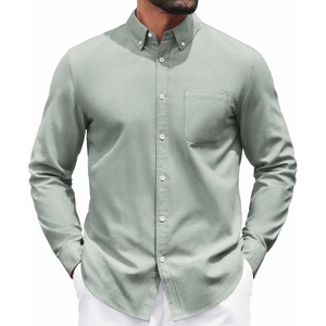 image:imageCOOFANDY Mens Long Sleeve Button Down Shirt Casual Untucked Shirts for Men Oxford Dress ShirtsLight Green