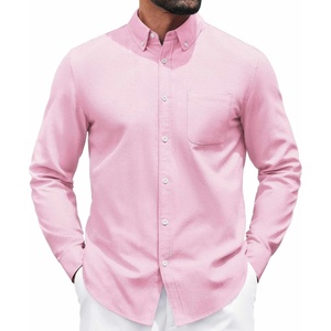 image:imageCOOFANDY Mens Long Sleeve Button Down Shirt Casual Untucked Shirts for Men Oxford Dress ShirtsPink