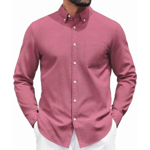 image:imageCOOFANDY Mens Long Sleeve Button Down Shirt Casual Untucked Shirts for Men Oxford Dress ShirtsRed