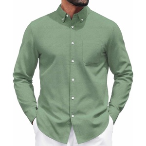 image:imageCOOFANDY Mens Long Sleeve Button Down Shirt Casual Untucked Shirts for Men Oxford Dress ShirtsSage Green