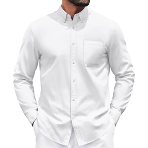 image:imageCOOFANDY Mens Long Sleeve Button Down Shirt Casual Untucked Shirts for Men Oxford Dress ShirtsWhite