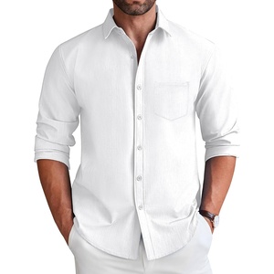 image:imageCOOFANDY Mens Long Sleeve Button Down Shirt Wrinkle Free Untucked Dress Shirt Casual Denim ShirtWhite