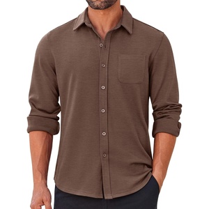 image:imageCOOFANDY Mens Long Sleeve Wrinkle Free Shirts Casual Button Down Stretch Dress Shirt with PocketBrown