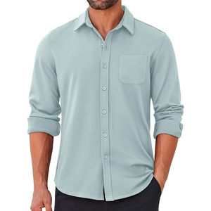 image:imageCOOFANDY Mens Long Sleeve Wrinkle Free Shirts Casual Button Down Stretch Dress Shirt with PocketLight Blue