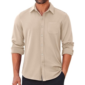 image:imageCOOFANDY Mens Long Sleeve Wrinkle Free Shirts Casual Button Down Stretch Dress Shirt with PocketLight Khaki