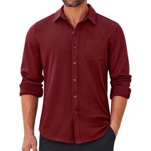 image:imageCOOFANDY Mens Long Sleeve Wrinkle Free Shirts Casual Button Down Stretch Dress Shirt with PocketWine Red