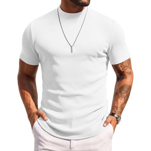 image:imageCOOFANDY Mens Mock Turtleneck Sweater Short Sleeve Slim Fit Turtle Neck Sweaters Casual Basic Tee Ribbed Knit Pullover TopsAwhite