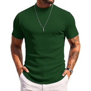 image:imageCOOFANDY Mens Mock Turtleneck Sweater Short Sleeve Slim Fit Turtle Neck Sweaters Casual Basic Tee Ribbed Knit Pullover TopsGreen