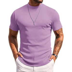 image:imageCOOFANDY Mens Mock Turtleneck Sweater Short Sleeve Slim Fit Turtle Neck Sweaters Casual Basic Tee Ribbed Knit Pullover TopsPurple