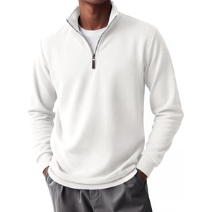 image:imageCOOFANDY Mens Quarter Zip Pullover FleeceLined Mock Neck Sweatshirt Casual  Adjustable 14 Zip Mock Neck Long Sleeve Solid Color Breathable Warm Layering Friendly Ideal For Golf Daily WearWhite