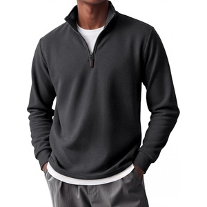 image:imageCOOFANDY Mens Quarter Zip Pullover FleeceLined Mock Neck Sweatshirt Casual  Adjustable 14 Zip Mock Neck Long Sleeve Solid Color Breathable Warm Layering Friendly Ideal For Golf Daily WearDrak Grey