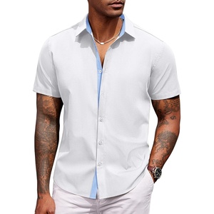 image:imageCOOFANDY Mens Short Sleeve Button Down Shirts Casual Summer Dress Untucked ShirtsWhite