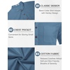 image:imageCOOFANDY Mens 2 Piece Cotton Linen Sets Summer Beach Outfits Casual Short Sleeve Henley Shirts and Vacation ShortsDenim Blue