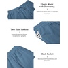 image:imageCOOFANDY Mens 2 Piece Cotton Linen Sets Summer Beach Outfits Casual Short Sleeve Henley Shirts and Vacation ShortsDenim Blue
