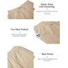 image:imageCOOFANDY Mens 2 Piece Cotton Linen Sets Summer Beach Outfits Casual Short Sleeve Henley Shirts and Vacation ShortsKhaki
