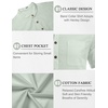 image:imageCOOFANDY Mens 2 Piece Cotton Linen Sets Summer Beach Outfits Casual Short Sleeve Henley Shirts and Vacation ShortsLight Green