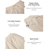 image:imageCOOFANDY Mens 2 Piece Cotton Linen Sets Summer Beach Outfits Casual Short Sleeve Henley Shirts and Vacation ShortsLight Khaki