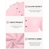 image:imageCOOFANDY Mens 2 Piece Cotton Linen Sets Summer Beach Outfits Casual Short Sleeve Henley Shirts and Vacation ShortsLight Pink
