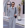 image:imageCOOFANDY Mens 2 Piece Tracksuit Set Polo Athletic Sweatsuit Quarter Zip Jogging Long Sleeve Casual Sports OutfitsLight Grey Jacquard