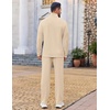 image:imageCOOFANDY Mens 2 Piece Tracksuit Set Quarter Zip Sweatsuit Athletic Running Suit Sets Long Sleeve Casual OutfitsBeige