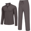 image:imageCOOFANDY Mens 2 Piece Tracksuit Set Quarter Zip Sweatsuit Athletic Running Suit Sets Long Sleeve Casual OutfitsDark Grey