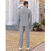 image:imageCOOFANDY Mens 2 Piece Tracksuit Set Quarter Zip Sweatsuit Athletic Running Suit Sets Long Sleeve Casual OutfitsGrey