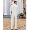 image:imageCOOFANDY Mens 2 Piece Tracksuit Set Quarter Zip Sweatsuit Athletic Running Suit Sets Long Sleeve Casual OutfitsWhite