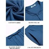 image:imageCOOFANDY Mens 2 Pieces Cotton Linen Sets Short Sleeve Casual Henley Shirt Summer Beach Pants Lounge Vacation Outfits SetBlue
