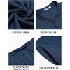 image:imageCOOFANDY Mens 2 Pieces Cotton Linen Sets Short Sleeve Casual Henley Shirt Summer Beach Pants Lounge Vacation Outfits SetNavy Blue