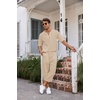 image:imageCOOFANDY Mens 2 Pieces Linen Set Henley Shirt Short Sleeve and Harem Capri Pants Wide Leg Baggy Beach Yoga Trousers Outfits02light Khaki