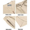 image:imageCOOFANDY Mens 2 Pieces Linen Set Henley Shirt Short Sleeve and Harem Capri Pants Wide Leg Baggy Beach Yoga Trousers Outfits02light Khaki