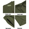image:imageCOOFANDY Mens 2 Pieces Linen Set Henley Shirt Short Sleeve and Harem Capri Pants Wide Leg Baggy Beach Yoga Trousers OutfitsArmy Green