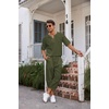 image:imageCOOFANDY Mens 2 Pieces Linen Set Henley Shirt Short Sleeve and Harem Capri Pants Wide Leg Baggy Beach Yoga Trousers OutfitsArmy Green